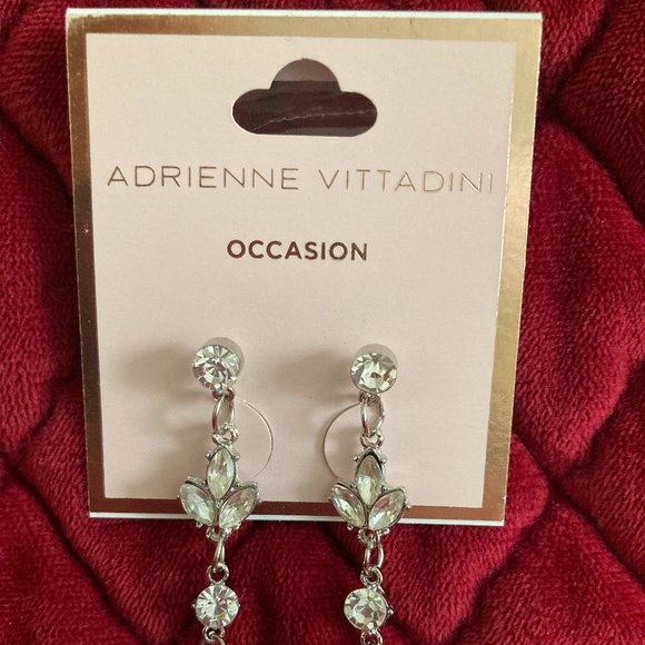 Adrienne Vittadini Rhinestone Drop Earrings - Picture 2 of 4